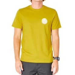 Rip Curl Wetsuit Icon Short Sleeve T-Shirt In Vintage Yellow